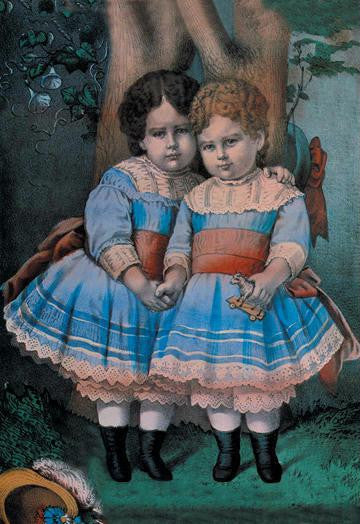 Little Sisters 28x42 Giclee on Canvas