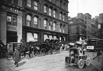 Cabs Outside of Tiffany & Co.  New York City 28x42 Giclee on Canvas