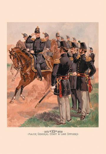 Major General  Staff and Line Officers #2 28x42 Giclee on Canvas