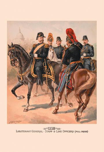 Lieutenant General  Staff & Line Officers (Full Dress) 28x42 Giclee on Canvas