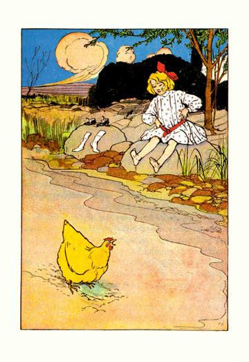 Dorothy and Hen 28x42 Giclee on Canvas