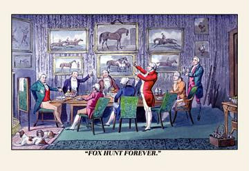 A Toast to Fox Hunting 28x42 Giclee on Canvas