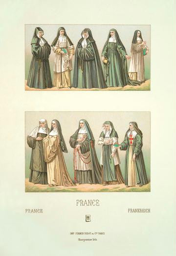 France-Nuns #2 28x42 Giclee on Canvas