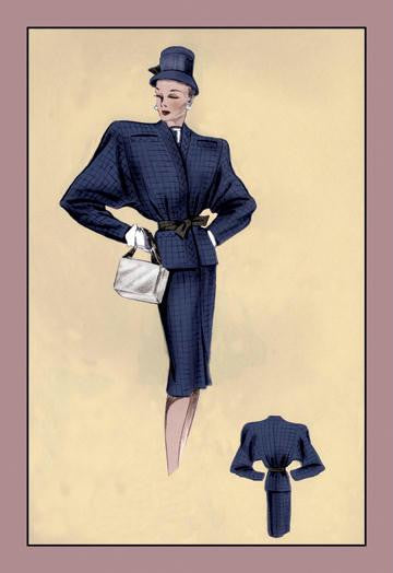 Navy Cardigan Suit 28x42 Giclee on Canvas