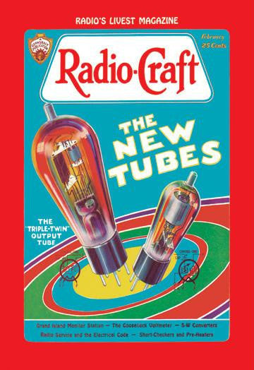 Radio Craft: The Triple-Twin Output Tube 28x42 Giclee on Canvas