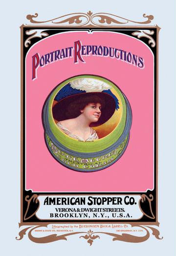 Portrait Reproductions on Tins by American Stopper Co. 28x42 Giclee on Canvas