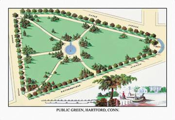 Public Green  Hartford  C.T. 28x42 Giclee on Canvas