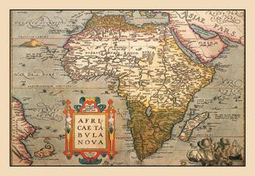 Map of Africa 28x42 Giclee on Canvas