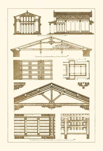 Internal Decoration of Roof 28x42 Giclee on Canvas