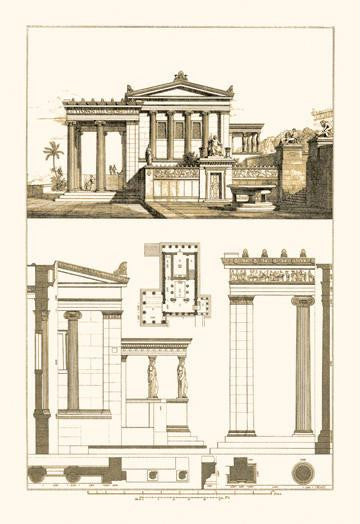 The Erechtheum at Athens 28x42 Giclee on Canvas