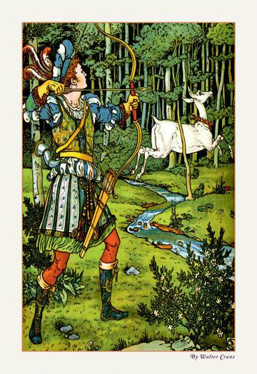 The Hind in the Wood - The Archer 28x42 Giclee on Canvas