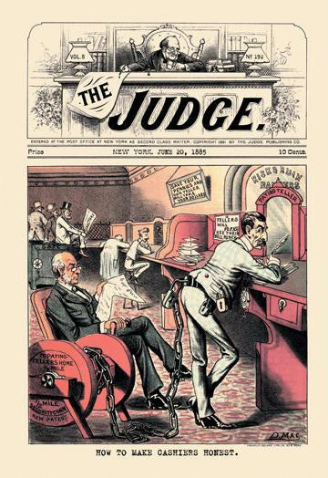 Judge: How to Make Cashiers Honest 28x42 Giclee on Canvas