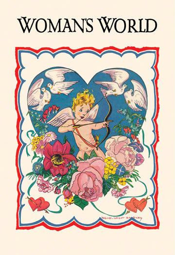 Cupid and the Doves 28x42 Giclee on Canvas