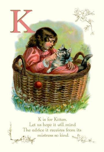 K is for Kitten 28x42 Giclee on Canvas