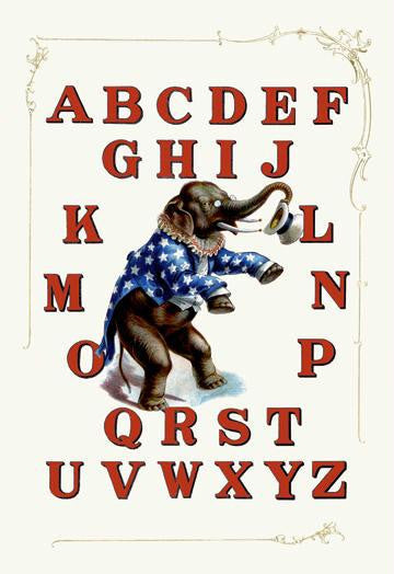 Republican Party Alphabet 28x42 Giclee on Canvas