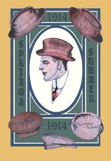 1914 Spring-Summer Hat Collection 28x42 Giclee on Canvas