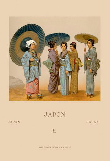 Traditional Japanese Women 28x42 Giclee on Canvas