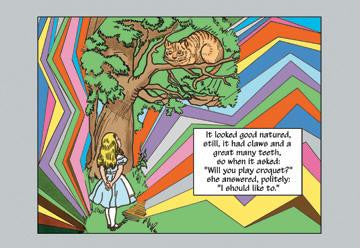 Alice in Wonderland: Alice and the Cheshire Cat 28x42 Giclee on Canvas