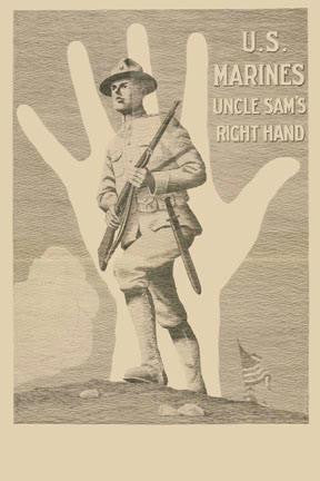 U.S. Marines  Uncle Sam&#39;s right hand 28x42 Giclee on Canvas