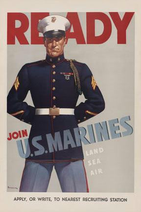 Ready - - Join U.S. Marines 28x42 Giclee on Canvas