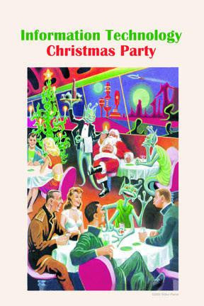 Christmas Party 28x42 Giclee on Canvas