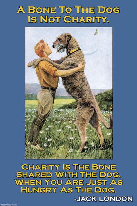 Charity: A Bone to the Dog 28x42 Giclee on Canvas