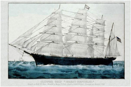 Clipper Ship Great Republic 28x42 Giclee on Canvas