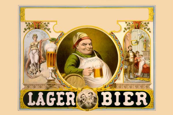 Lager Beer 28x42 Giclee on Canvas