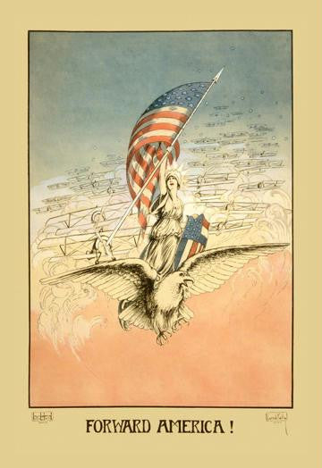 Forward America! 28x42 Giclee on Canvas