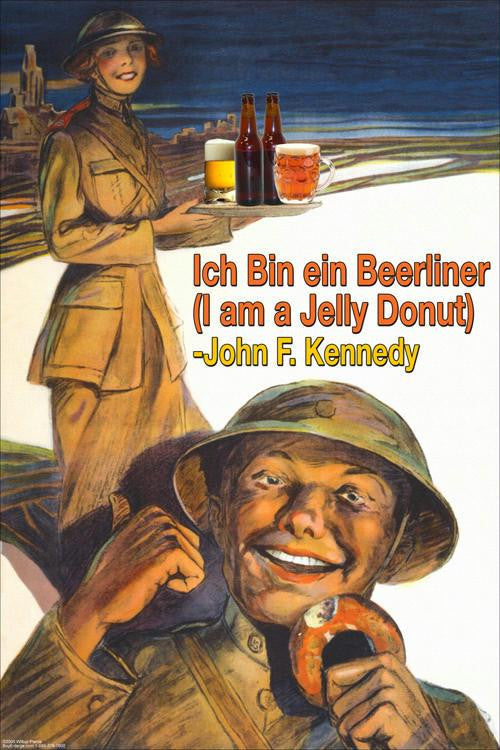 Ich Bin Einer Berliner - I am a Jelly Donut 28x42 Giclee on Canvas