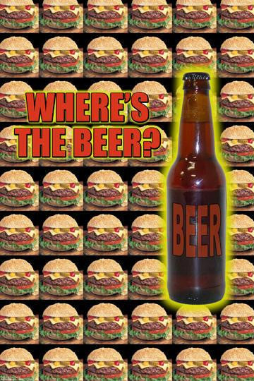 Where&#39;s the Beer 28x42 Giclee on Canvas