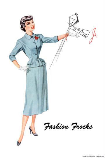 Fashion Frocks 28x42 Giclee on Canvas