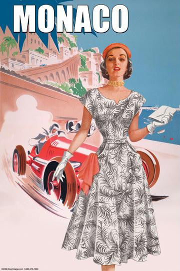 Monaco Lady&#39;s 50&#39;s Fashion I 28x42 Giclee on Canvas