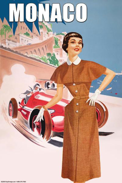 Monaco Lady&#39;s 50&#39;s Fashion II 28x42 Giclee on Canvas