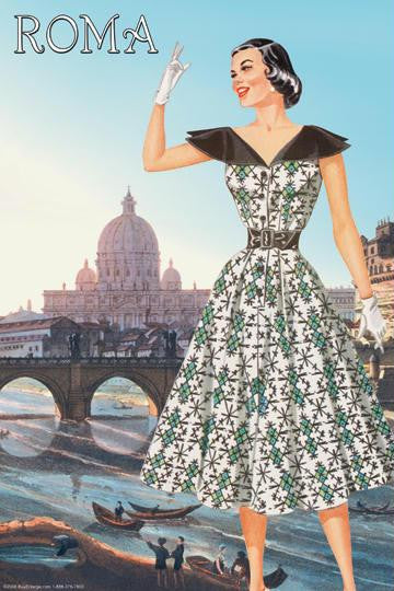 Roma Vatican View Fashion I 28x42 Giclee on Canvas