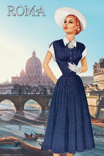 Roma Vatican View Fashion II 28x42 Giclee on Canvas