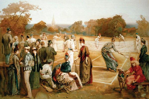 Victorian Tennis Match 28x42 Giclee on Canvas