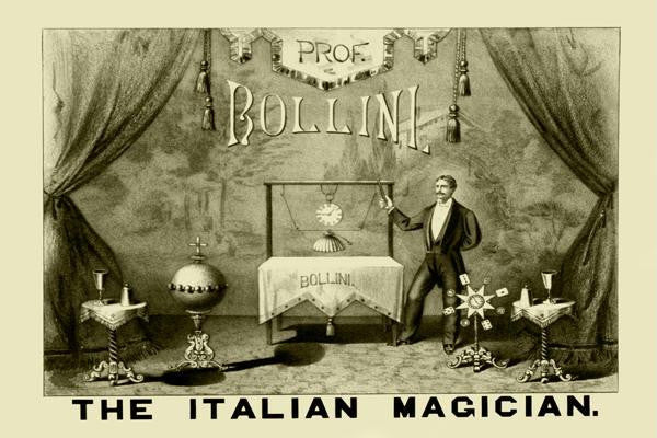 Professor Bollini; The Italian Magician 28x42 Giclee on Canvas