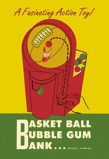 Basket Ball Bubble Gum Bank 28x42 Giclee on Canvas