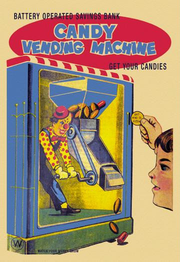 Candy Vending Machine 28x42 Giclee on Canvas