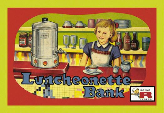 Luncheonette Bank 28x42 Giclee on Canvas