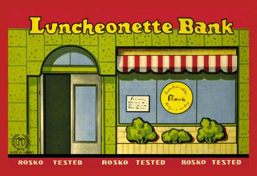 Luncheonette Bank Storefront 28x42 Giclee on Canvas