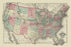 Map of the United States Territories 1872 28x42 Giclee on Canvas