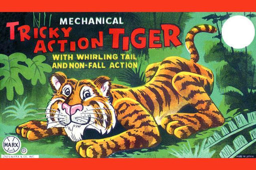 Tricky Action Tiger 28x42 Giclee on Canvas