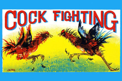 Cock Fighting 28x42 Giclee on Canvas