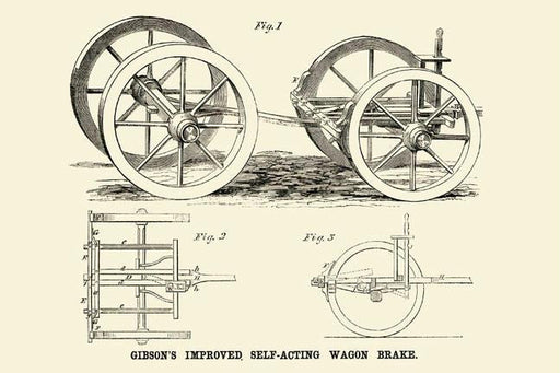 Gibson&#39;s Improved Self-Acting Wagon Brake 28x42 Giclee on Canvas