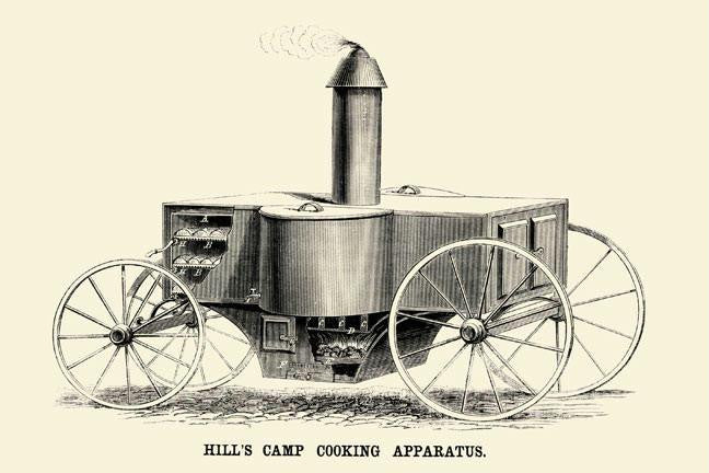 Hill&#39;s Camp Cooking Apparatus 28x42 Giclee on Canvas