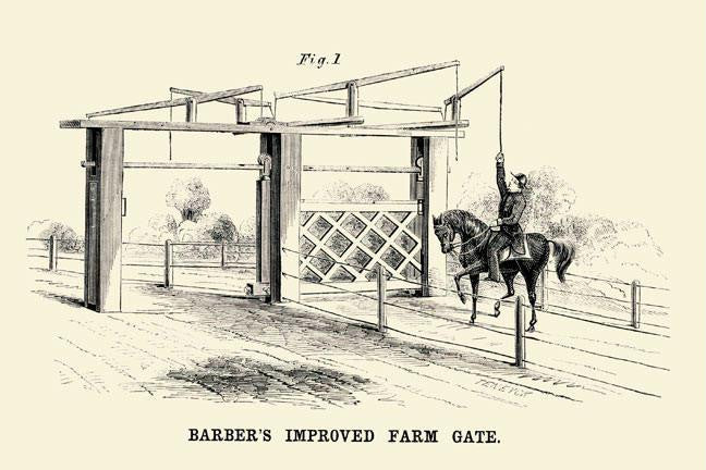 Barber&#39;s Improved Farm Gate 28x42 Giclee on Canvas