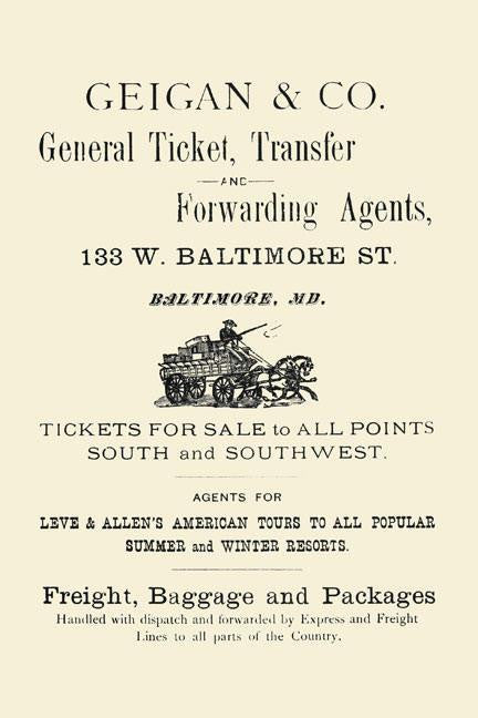 Geigan & Co. General Ticket Transfer & Forwarding Agents 28x42 Giclee on Canvas