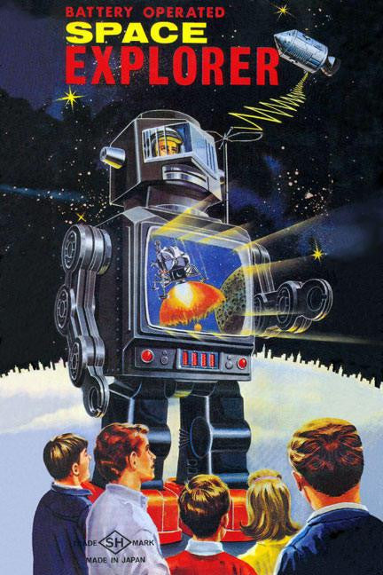 Battery Operated Space Explorer 28x42 Giclee on Canvas